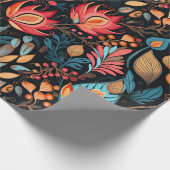 Gemütlicher Herbst florale Print Digital Folklorek Geschenkpapier (Ecke)