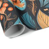 Gemütlicher Herbst florale Print Digital Folklorek Geschenkpapier (Rolleneckpunkt)