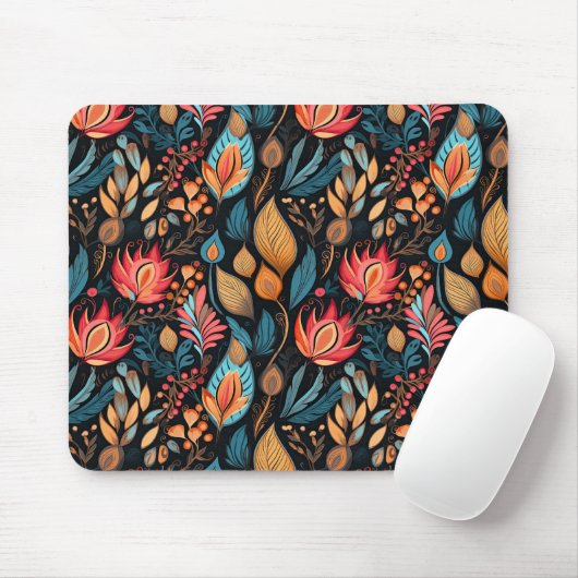 Gemütlicher Herbst florale Print Digital Folklorek Mousepad (Mit Mouse)