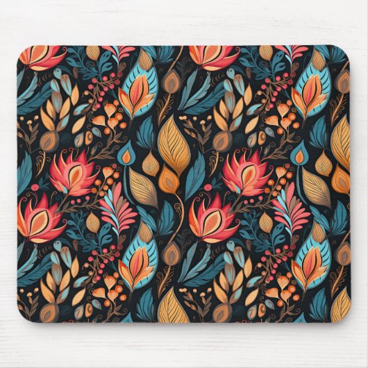 Gemütlicher Herbst florale Print Digital Folklorek Mousepad (Vorne)