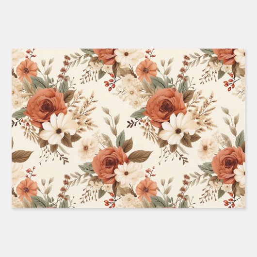 Gemütlicher Herbst florale Prinzessin Digitale Kun Geschenkpapier Set (Vorderseite 3)