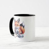 Gemütlicher Herbst-Fuchs-Aquarell-Becher Tasse (Vorderseite Links)