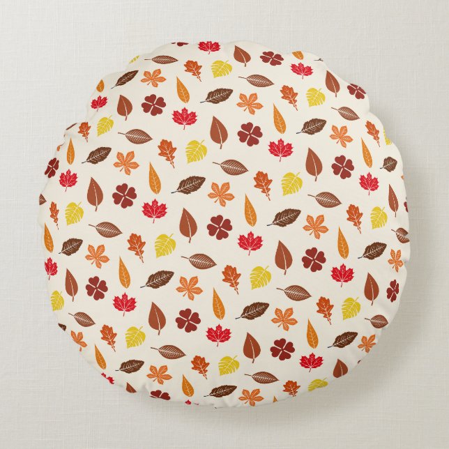 Gemütlicher Herbst-Herbstlaub Rundes Kissen (Vorderseite)
