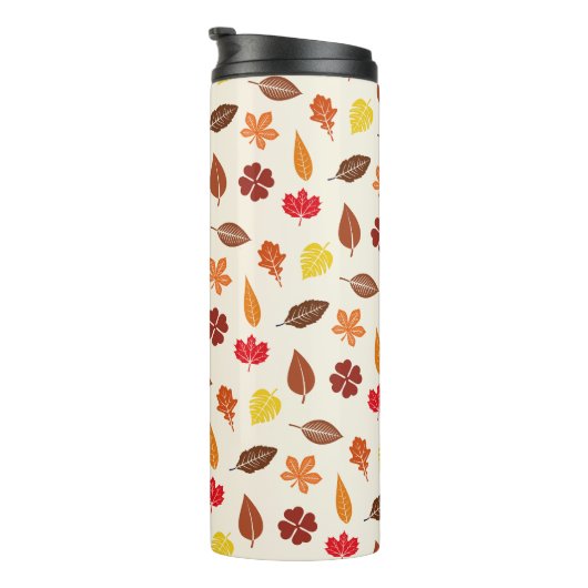 Gemütlicher Herbst-Herbstlaub Thermosbecher (Nach rechts gedreht)