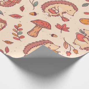 Gemütlicher Herbst-Igel Geschenkpapier