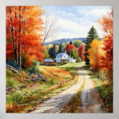Gemütlicher Herbst im Vermont Village Poster (Vorne)