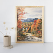 Gemütlicher Herbst in Vermont Wasserfarbenfrohe Ku Poster