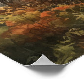 Gemütlicher Herbst in Vermont Wasserfarbenfrohe Ku Poster (Ecke)