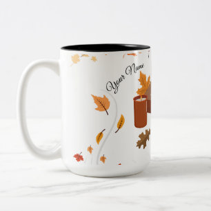 Gemütlicher Herbst-Kaffee- & Buch-Becher - Persona Zweifarbige Tasse