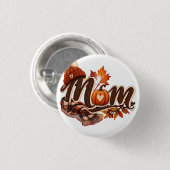 Gemütlicher Herbst-Mama-Kürbis-Herbstlaub Button (Vorne & Hinten)