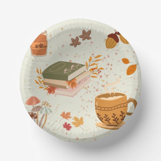 Gemütlicher Herbst Pappteller (Vorderseite)
