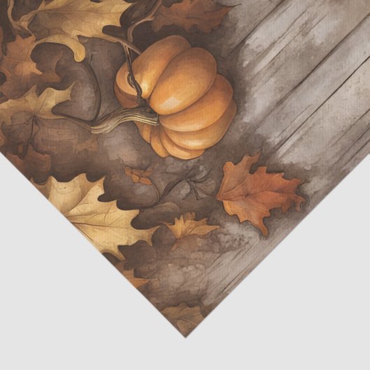 Gemütlicher Herbst Rustikale Pumpkins Herbstlaube  Seidenpapier (Detail)