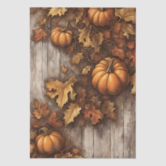 Gemütlicher Herbst Rustikale Pumpkins Herbstlaube Seidenpapier (Vorderseite)