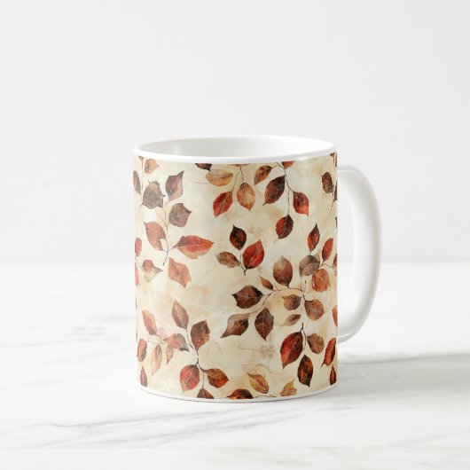 Gemütlicher Herbstästhetikum Herbstlaub drucken Kaffeetasse (VorderseiteRechts)