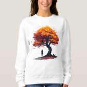 Gemütlicher Herbstbaum-Langarmshirt • Herbstbeglei Sweatshirt (Vorderseite)