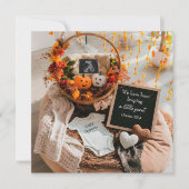 Gemütlicher Herbstfall Schwangerschaft Ankündigung (Vorderseite)