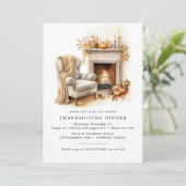 Gemütlicher Herbstfeuer | Niedlich Moderner Ernted Einladung (Stehend Vorderseite)