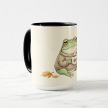 Gemütlicher Herbstfrosch Kawaii Kürbisgewürz Latte