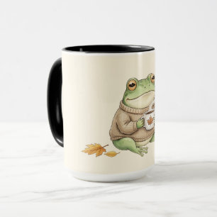 Gemütlicher Herbstfrosch Kawaii Kürbisgewürz Latte Tasse