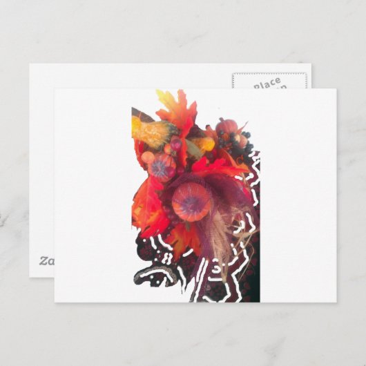 Gemütlicher Herbstgarten - Herbstdekor und Geschen Postkarte (Vorne/Hinten)