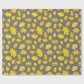 Gemütlicher Herbstgelber Blütengrau nahtlos Geburt Geschenkpapier (Flach)