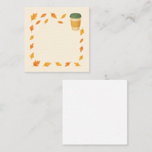 Gemütlicher Herbstkaffee - Fallende Blätter Mitteilungskarte (Vorne/Hinten)
