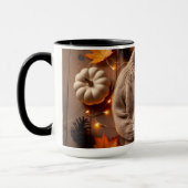 Gemütlicher Herbstkraut, Blätter, Pinecones Pumpki Tasse (Links)
