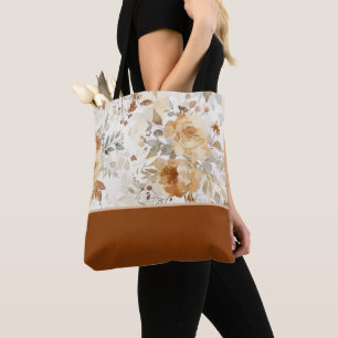 Gemütlicher herbstlicher Blumen-Botanik-Druck Farb Tasche