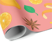Gemütlicher Herbstorangen und Zimt nahtlos zum Geb Geschenkpapier (Rolleneckpunkt)