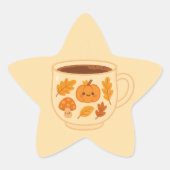 Gemütlicher Herbststernaufkleber mit Pumpkin Stern-Aufkleber (Vorderseite)