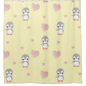 Gemütlicher Herz erwärmender Pinguin Duschvorhang (Vorderseite)