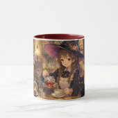 Gemütlicher Hexen-Tea-Time-Katzen-Akzent-Mug Tasse (Zentrum)