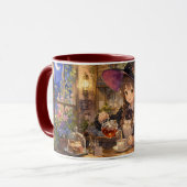 Gemütlicher Hexen-Tea-Time-Katzen-Akzent-Mug Tasse (Vorderseite Links)