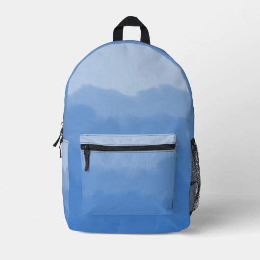 Gemütlicher himmelblauer Farbverlauf Bedruckter Rucksack (Vorderseite)
