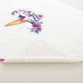 Gemütlicher Hummingvogel und Blumen Sherpadecke (3/4)