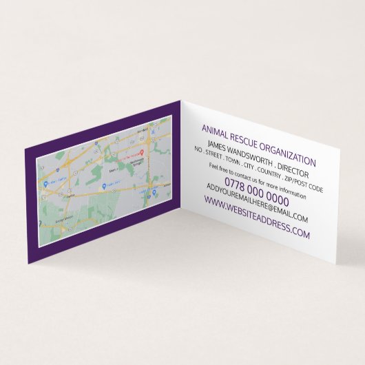 Gemütlicher Hund, Haustiere Adoption im Detail Visitenkarten (Innenseite)