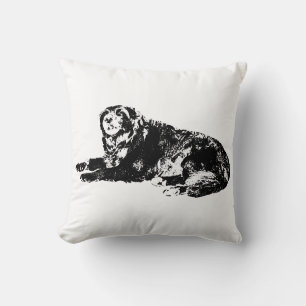 Gemütlicher Hund Silhouette Kissen für Herbst