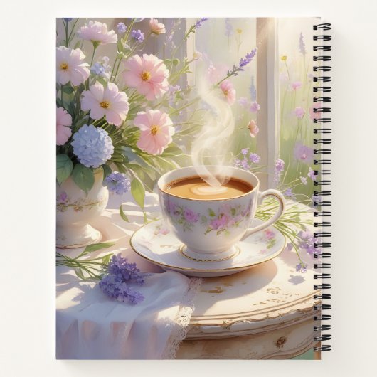 Gemütlicher Hütte Kaffee & Wildblumen ・ Rustikaler Notizblock (Rückseite)