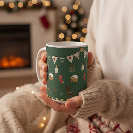Gemütlicher Hygge-Feiertags-Rentier- und Lebkuchen Kaffeetasse