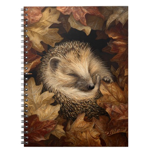 Gemütlicher Igel Gestank Herbst Kunst Notizblock (Vorderseite)