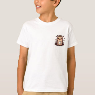Gemütlicher Igel trinkt Kaffeebohnen Kinder T-Shirt