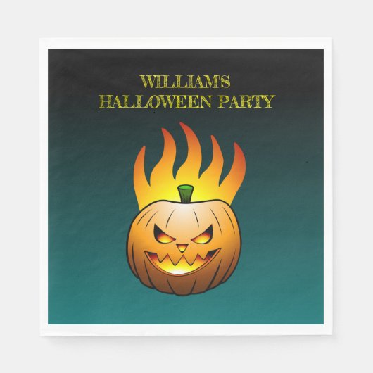 Gemütlicher Jack o'lantern Halloween Pumpkin Serviette (Vorderseite)