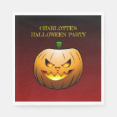 Gemütlicher Jack o'lantern Halloween Pumpkin Serviette (Vorderseite)