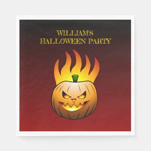 Gemütlicher Jack o'lantern Halloween Pumpkin Serviette (Vorderseite)