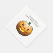 Gemütlicher Jack o'lantern Halloween Pumpkin Serviette (Ecke)