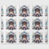 Gemütlicher Junge in Blanket - Weihnachts-Wrapping Geschenkpapier (Flach)