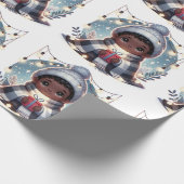 Gemütlicher Junge in Blanket - Weihnachts-Wrapping Geschenkpapier (Ecke)