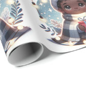 Gemütlicher Junge in Blanket - Weihnachts-Wrapping Geschenkpapier (Rolleneckpunkt)