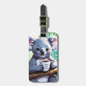 Gemütlicher Jungle Koala-Kaffee Gepäckanhänger (Vorderseite vertikal)