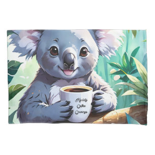 Gemütlicher Jungle Koala-Kaffee Kissenbezug
